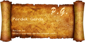 Perdek Gerda névjegykártya